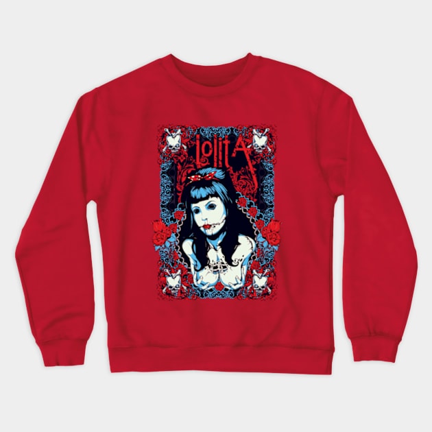 Lolita horror tattoo girl Crewneck Sweatshirt by JB's Design Store